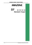 Amazone D7 Standard Super tabela  wysiewu