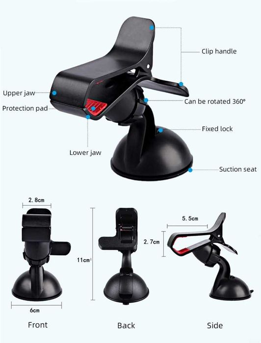 Suporte NOVO para telemóvel smartphone GPS vidro do carro carrinha