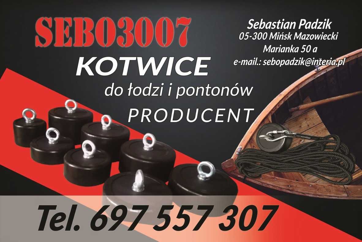 Kotwica ciężarek łodzi pontonu 12kg ogumowana SEBO3007 pro