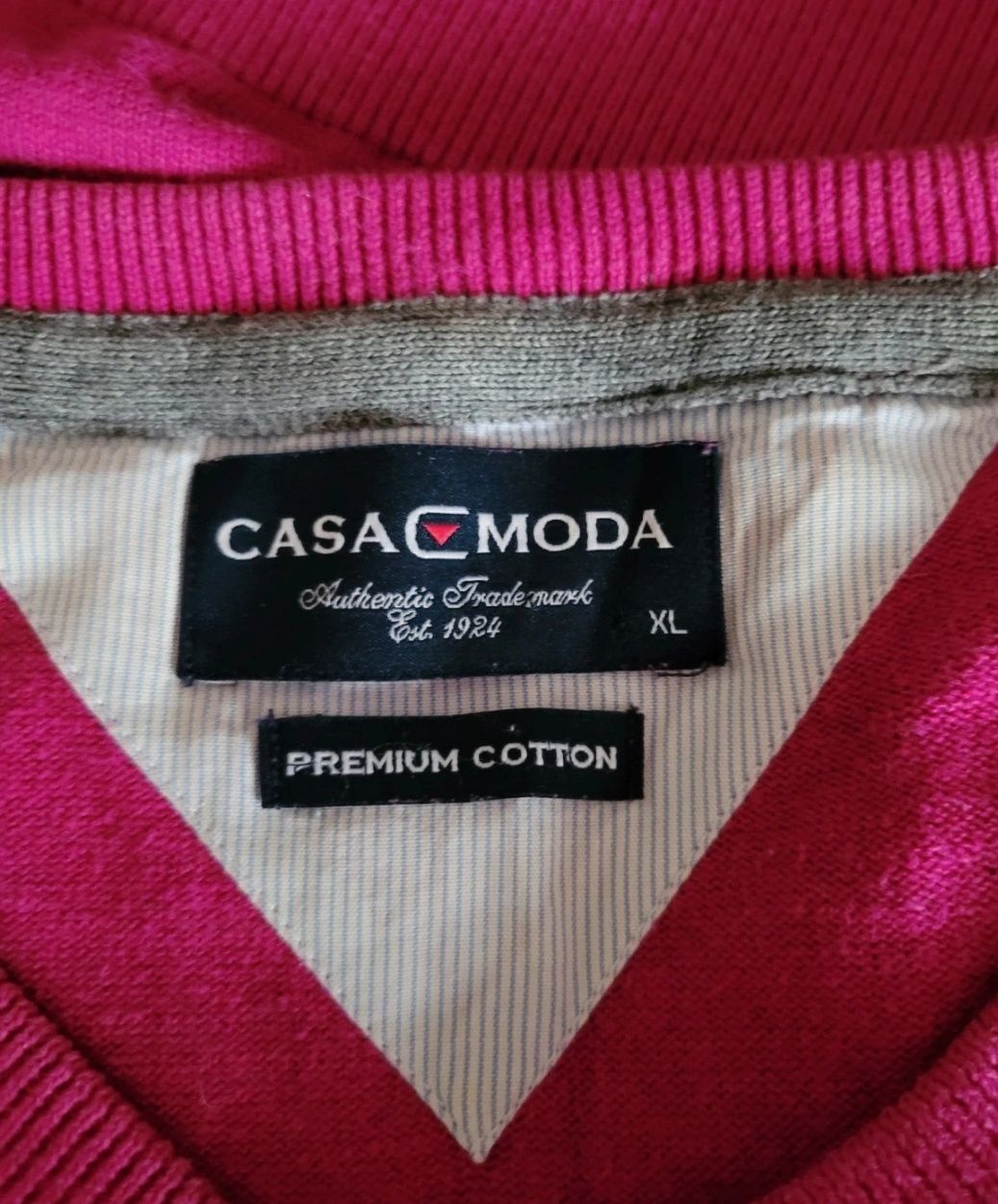 Ciemnoróżowy sweter meski super firmy Casa Moda