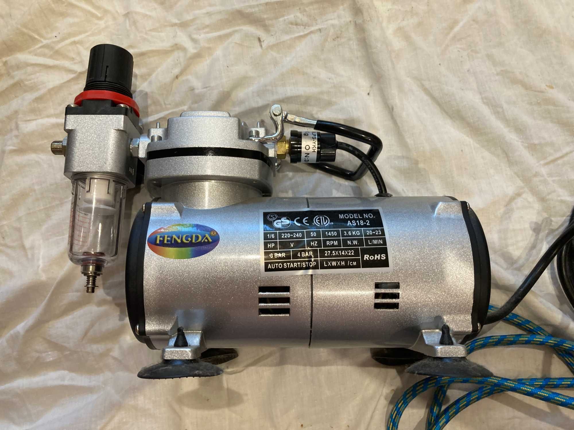 Компресор для аерографа безмасляний з редуктором Fengda AS-18-2