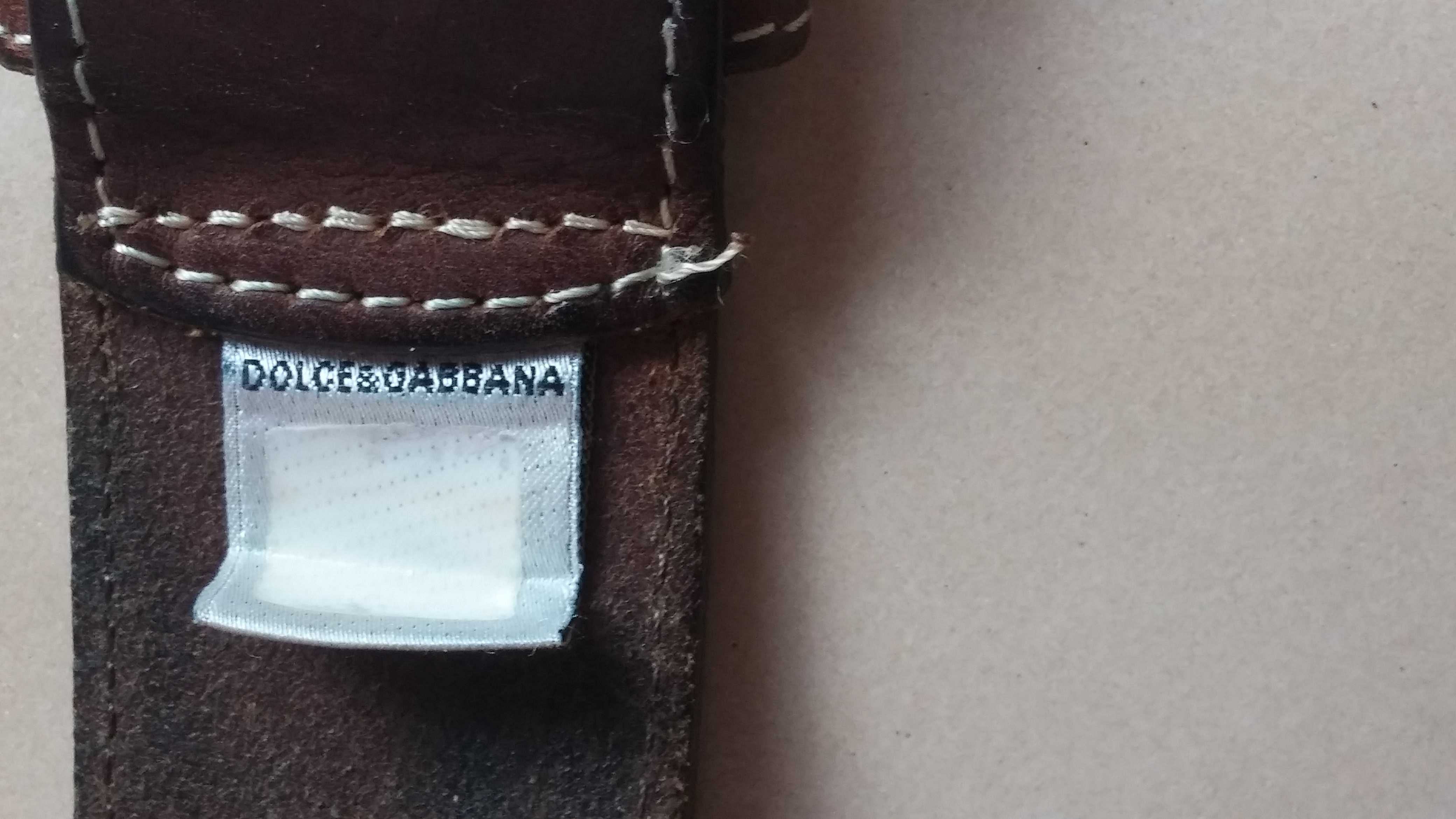 Oryginalny skórzany pasek Dolce Gabbana z hologramem - używany !!