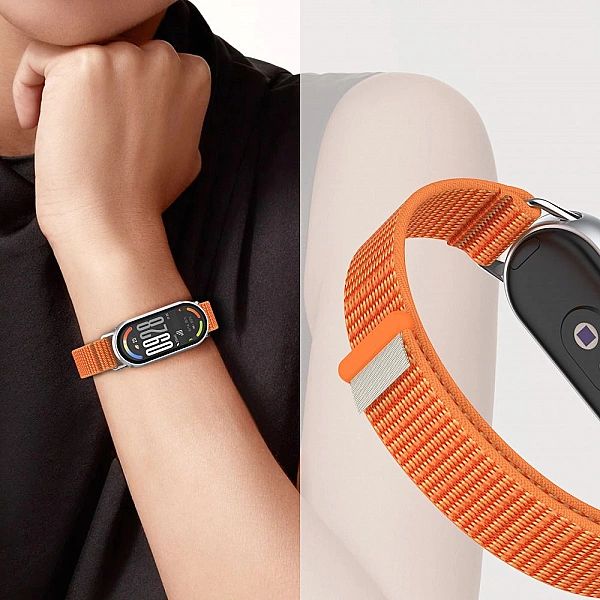 Tech-Protect Nylon Stripe Xiaomi Smart Band 8 / 9 / 10 / Nfc Orange/Gr