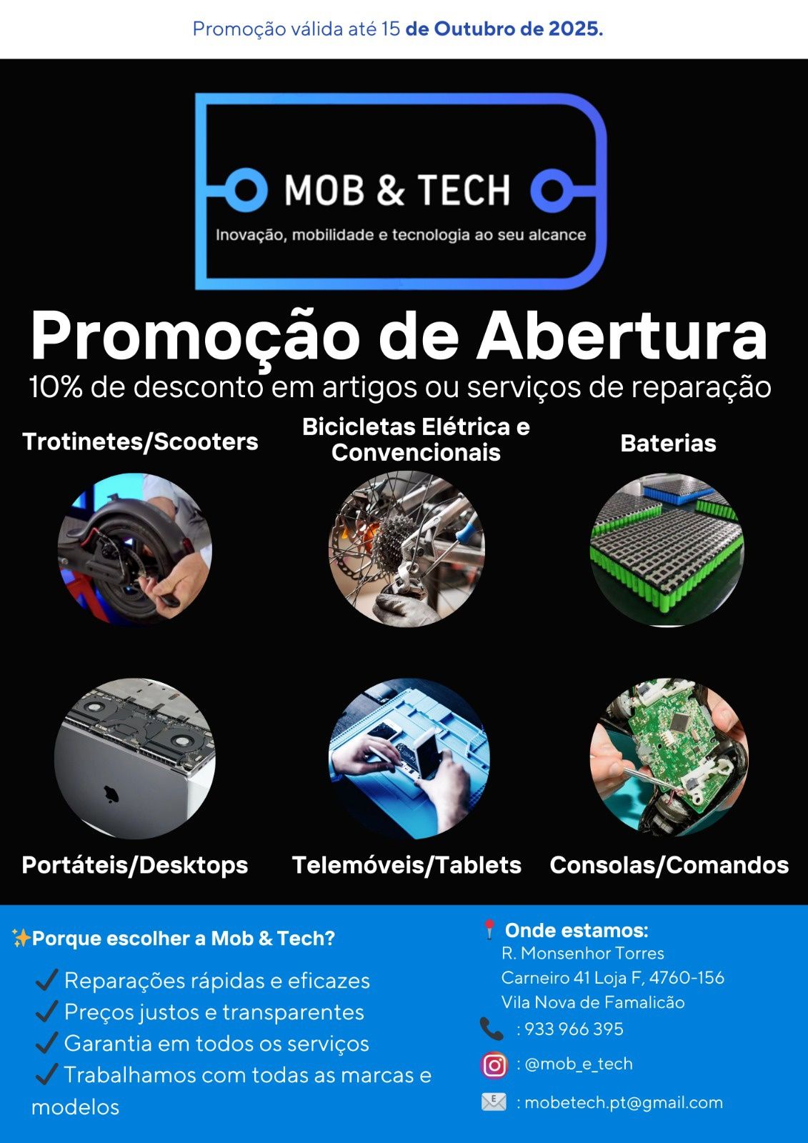 Reparação de Trotinetes e Bicicletas Elétricas