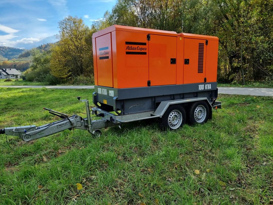 Atlas Copco QAS100 Agregat Prądotwórczy GENERATOR 100 KW 2014r. JAK NOWY z Norwegii  1550mtg PERKINS Przyczepa do rejestracji  Agregat Mobilny Jak Nowy serwisy w DEKRA zero Korozji Okazja  Tanio