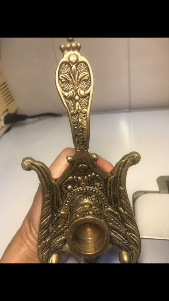 Suporte vela em bronze Dragon Fénix