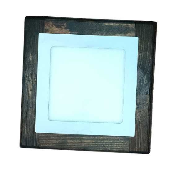 Lampa sufitowa drewniana kwadrat plafon 23 cm smart wifi