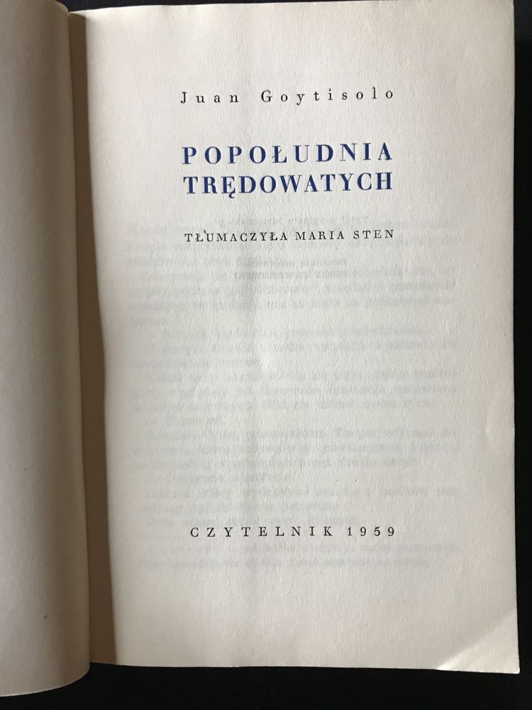 Juan Goytisolo - Popołudnia trędowatych [1959, wydanie 1.]