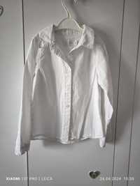 Biała koszula dla dziewczynki rozmiar 110-116