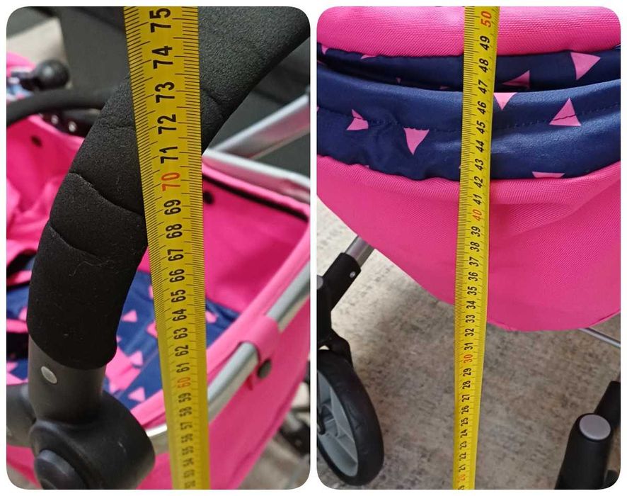 Wózek dla lalek duży 3w1 oraz lalka bobas z zestawem do karmienia