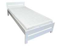 Drewniane łóżko w kolorze białym — wygodny materac GRATIS!