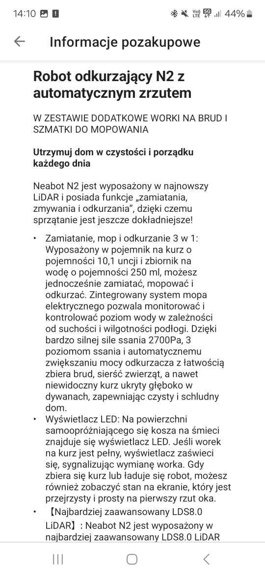 Robot sprzątający 2w1