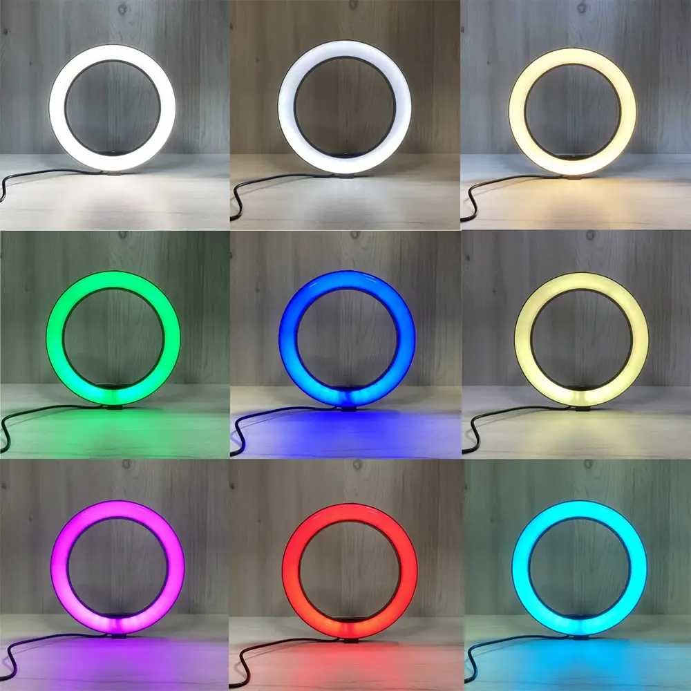 Кільцева лампа RGB MJ260 26см + Подарунок Штатив 2м