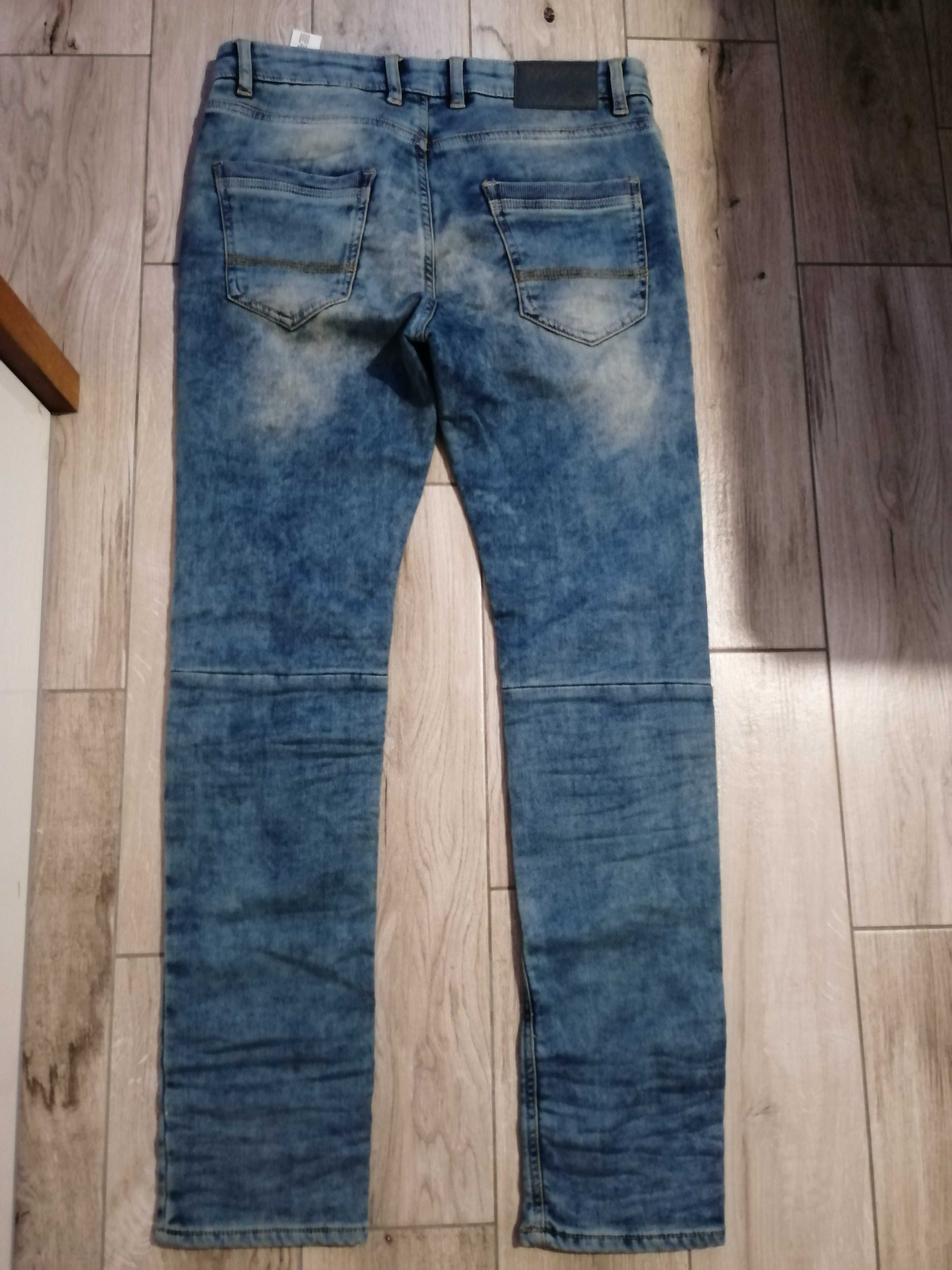 Spodnie męskie jeansy bershka slim fit 42