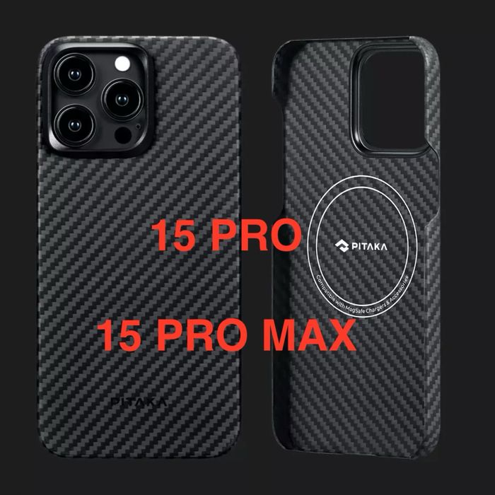 Pitaka 15 PRO та 15 PRO MAX Ultra Slim iPhone Case full black