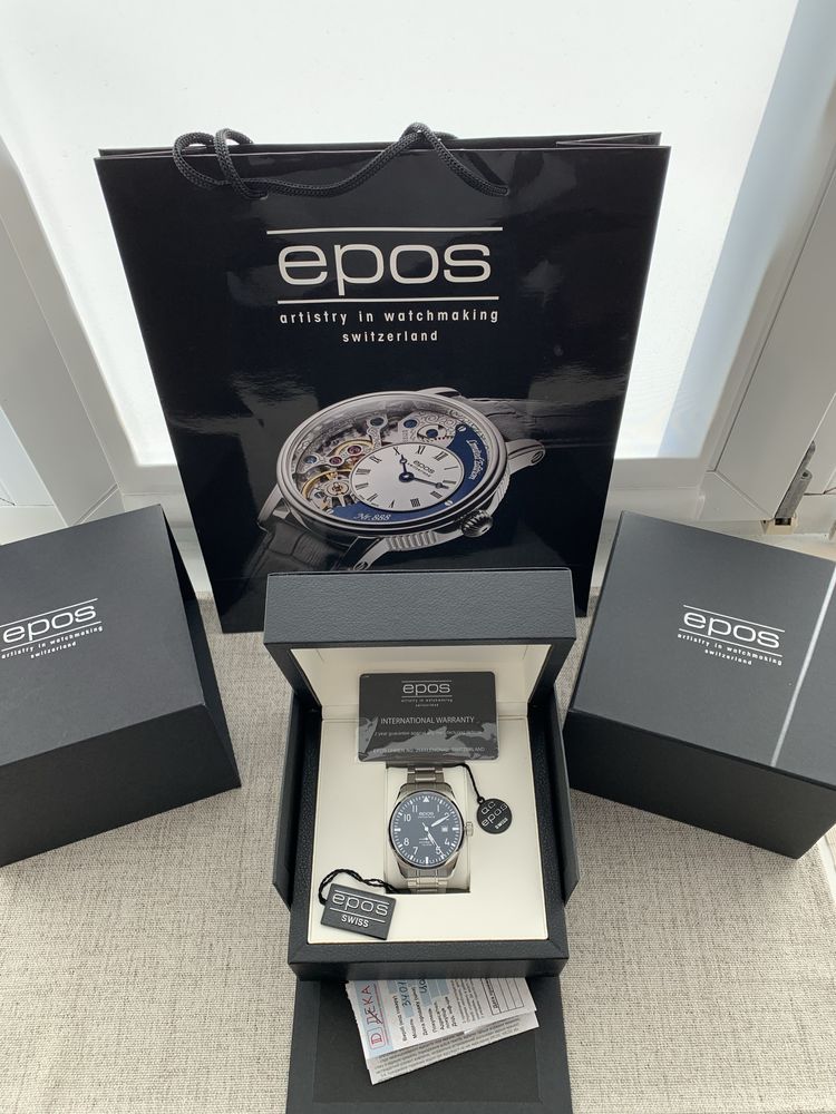 Чоловічий годинник “epos PILOT” swiss made (100% оригінал, на гарантіі