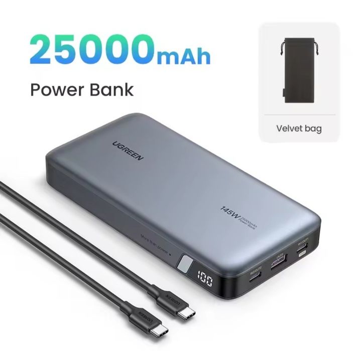 Павербанк (Зовнішній акумулятор) Ugreen PB205 145W 25000mAh Power Bank