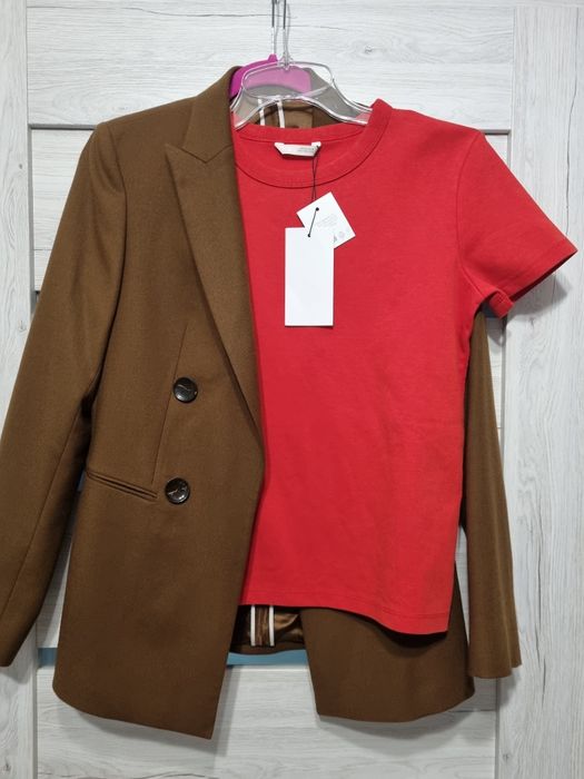 Nowa czerwona koszulka tshirt Zara 36 bawełna