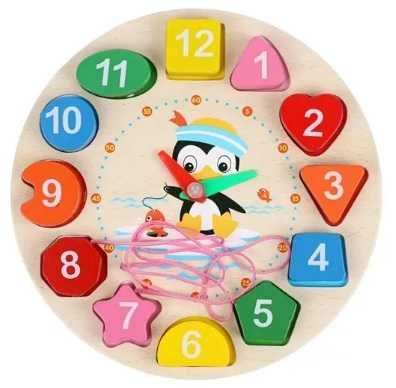 Montessori dzieci Zegar  Numery Cyfry poznawcze