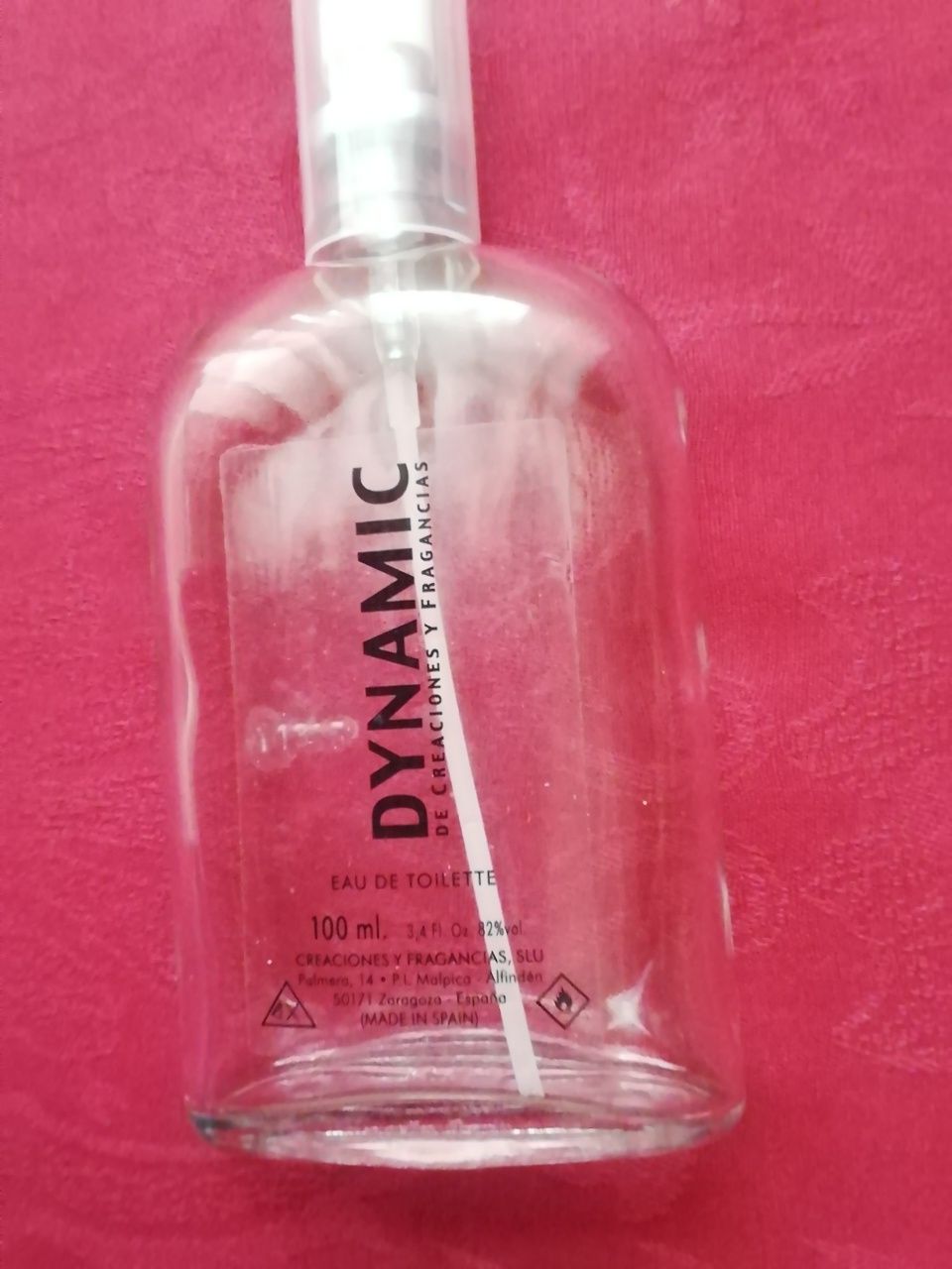 Frasco de perfume Dynamic, vazio