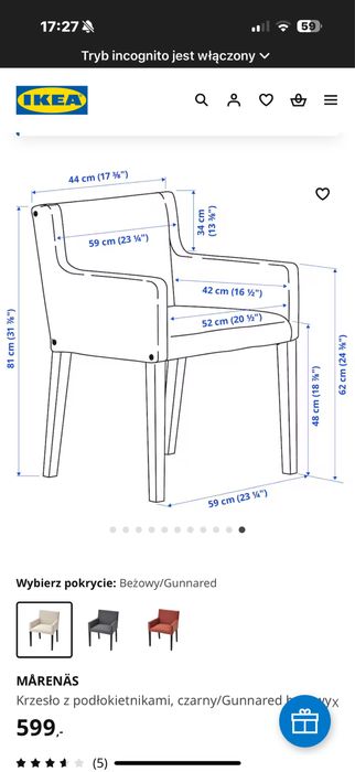 8 foteli krzesel klasyk IKEA Nils