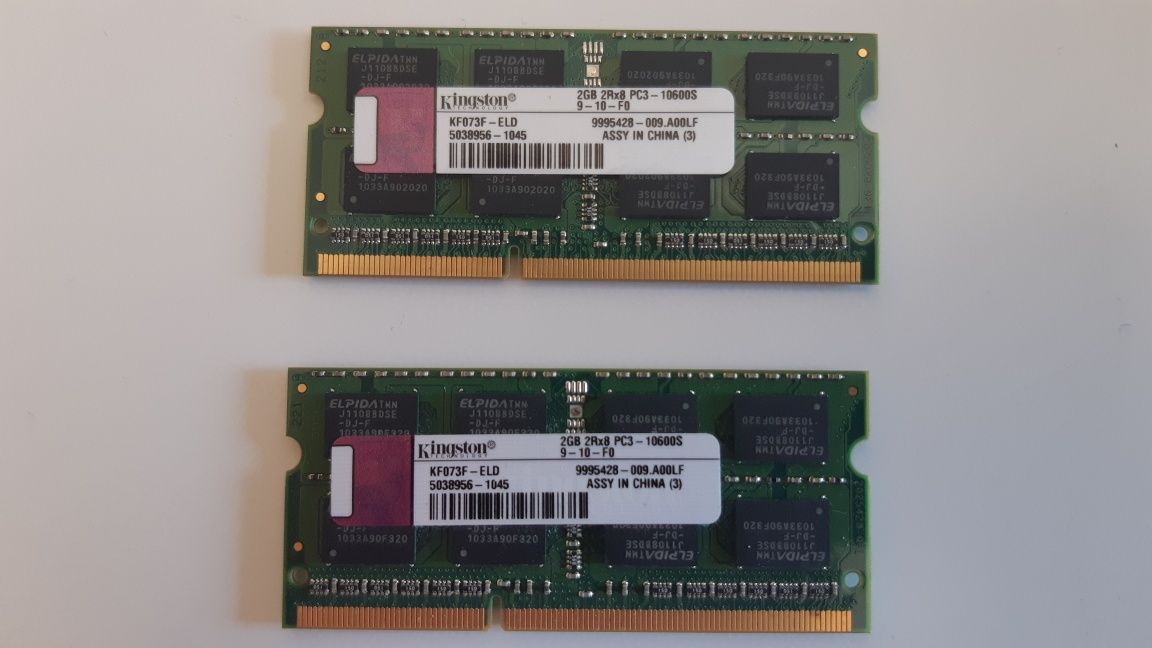 Memoria portatil kingston 4gb (2gb + 2gb) 2R8 PC3 10600S