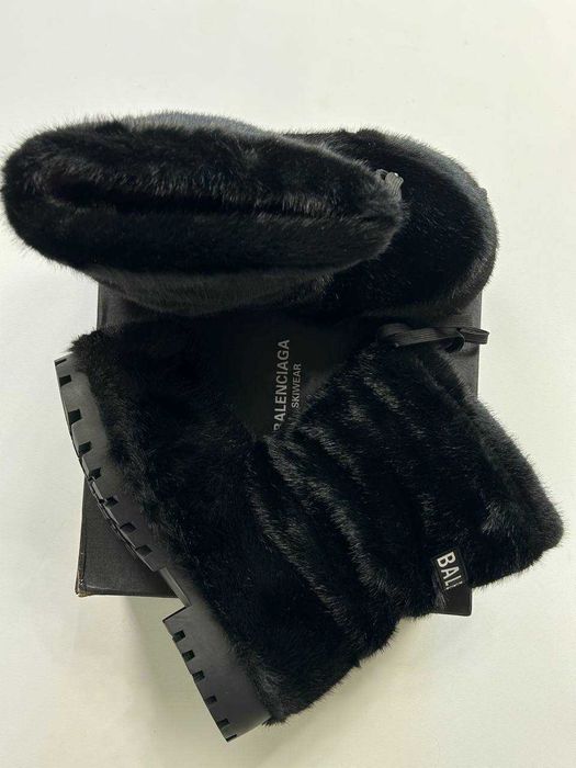 BALENCIAGA ALASKA FUR Boots black ботинки чоботи чорні черные мех 43