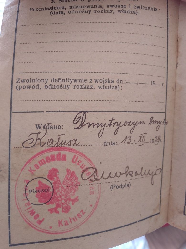 Ksiazeczka Wojskowa 1902