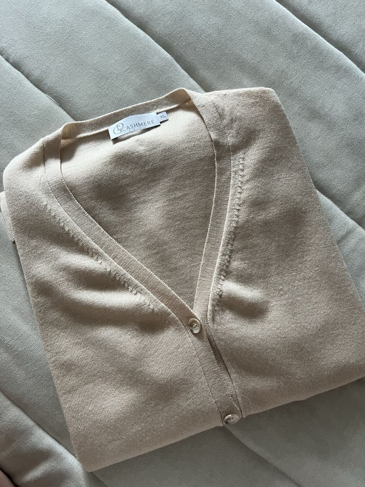 Тонкий нюдовий вʼязаний кардиган GD Cashmere Xl