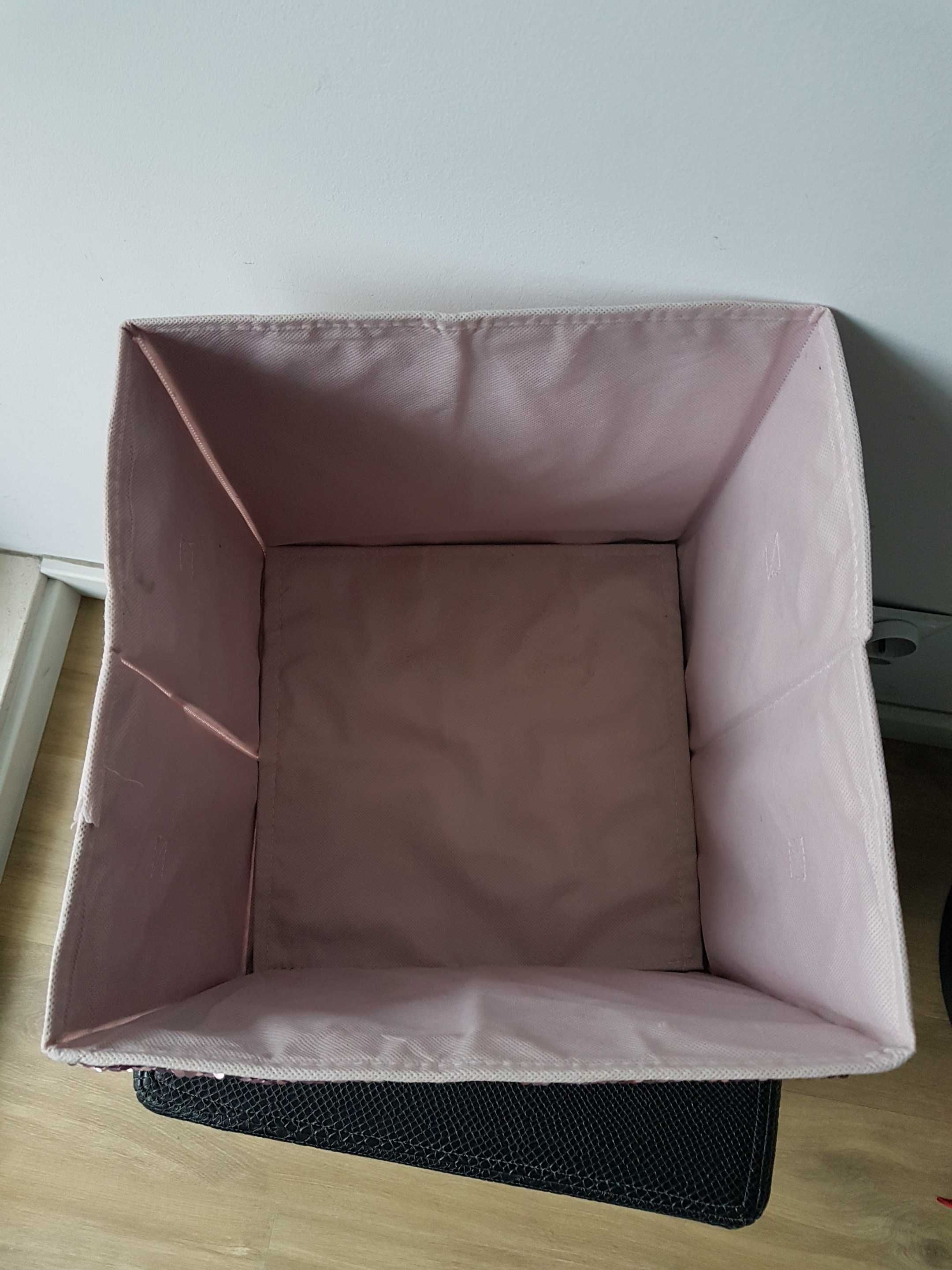 Różowy tekstylny pojemnik do przechowywania zmieniane cekiny tęcza