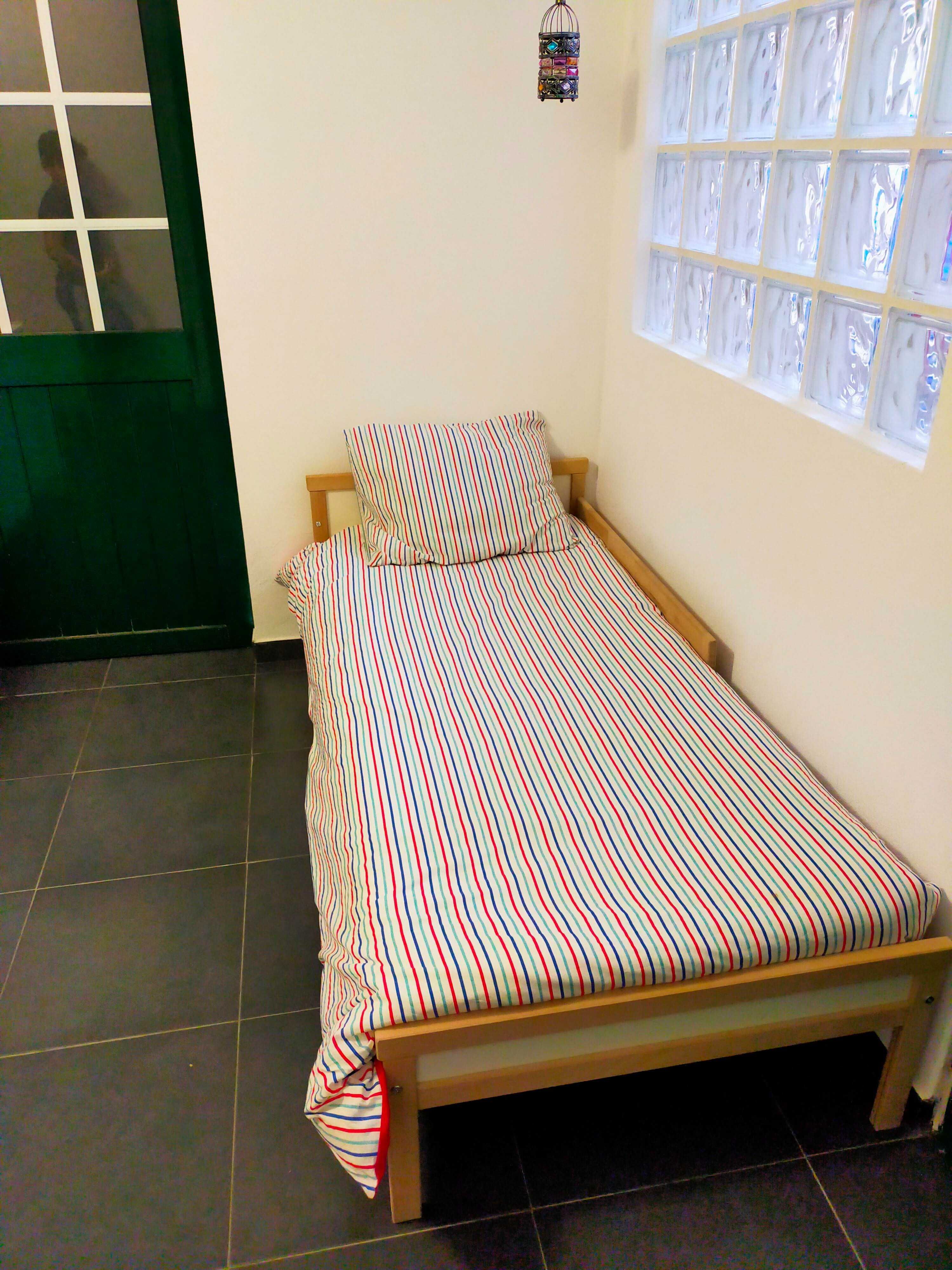 Estrutura cama c/estrado ripas, faia, 70x160 cm