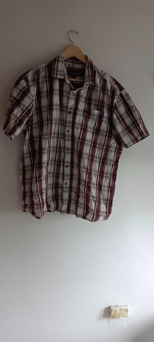 Casualowa koszula w kratę z krótkim rękawem XL