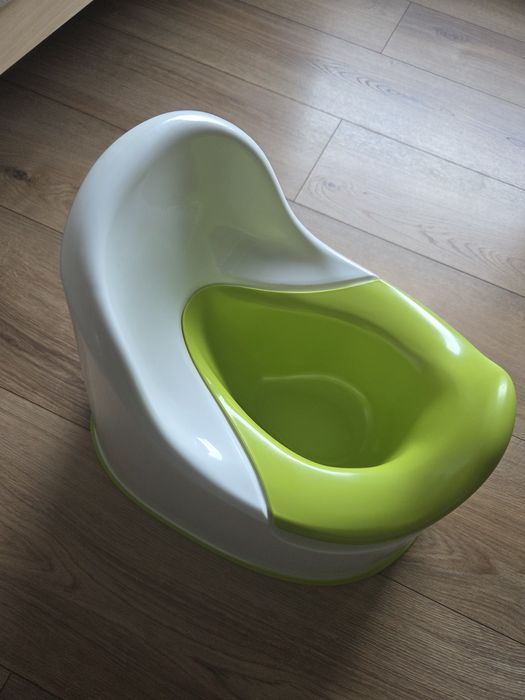 Nocnik ikea biało-zielony, wyjmowany wkład