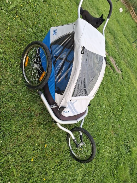 Przyczepka rowerowa dla dwójki dzieci
