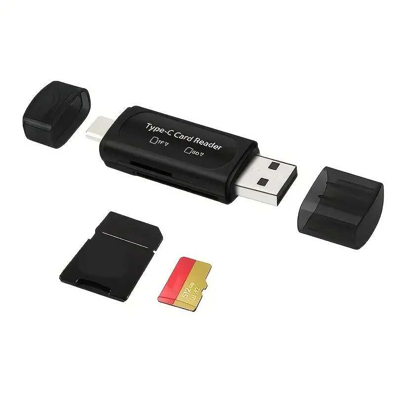 Leitor de Cartão USB Micro SD, Adaptador 4 em 1  - Leitor SD/MICROSD.
