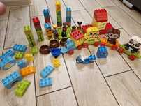 Klocki Lego Duplo różne klocki ludziki motor pociąg zwierzęta