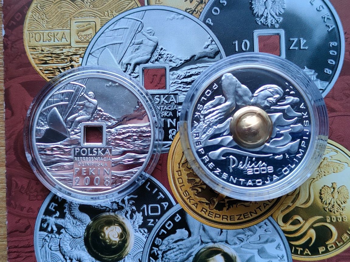 10 zł srebro Pekin 2008 r. 2 monety