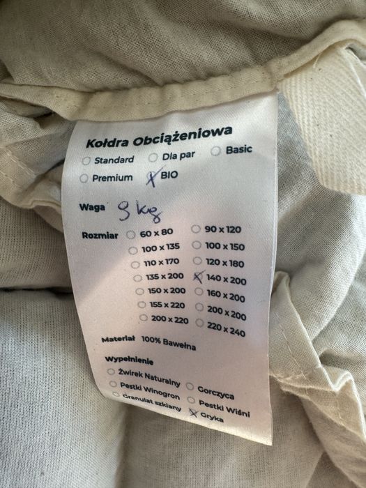 Kołdra obciążeniowa 9kg z poszewką Huggy Moon