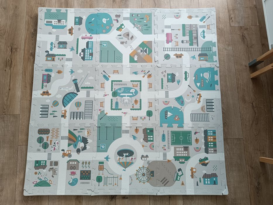 Piankowa mata dla dzieci Puzzle Nukido 116x116 cm