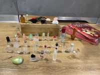 Vintage kolekcja perfum flakony miniaturki gazety Świat Perfum
