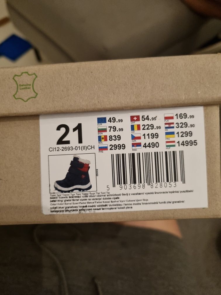 buty dziecięce zimowe kozaczki śniegowce CCC Lasocki 21