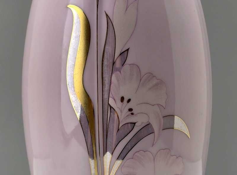 Różowa porcelana wazon Bochemia Czechy