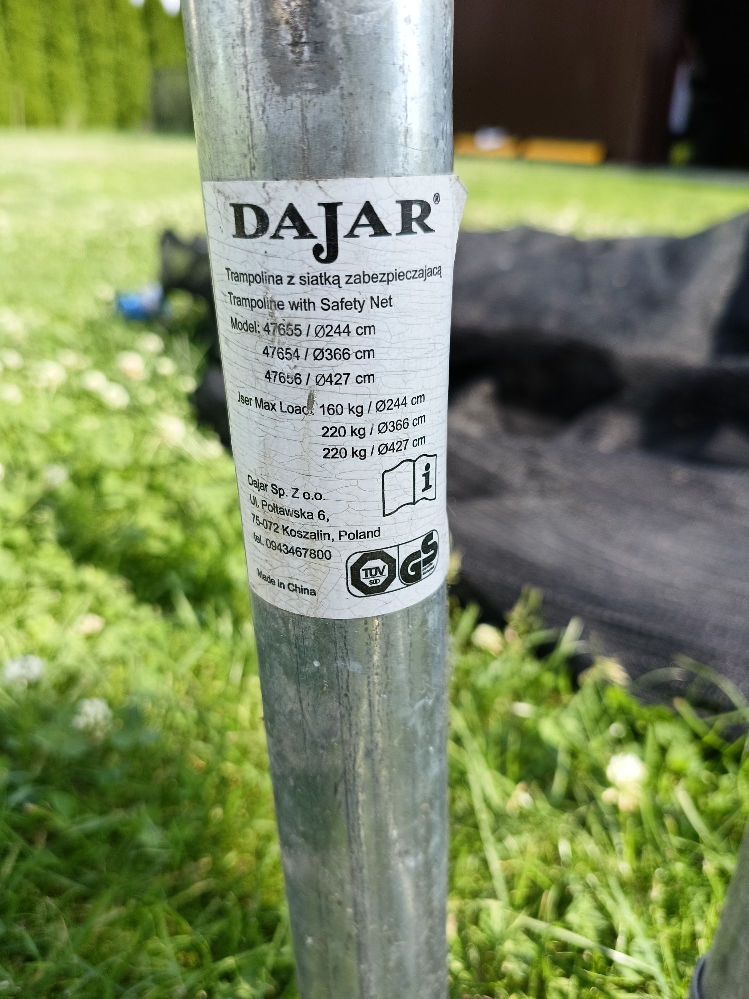 Trampolina DAJAR o średnicy 2,44 metra
