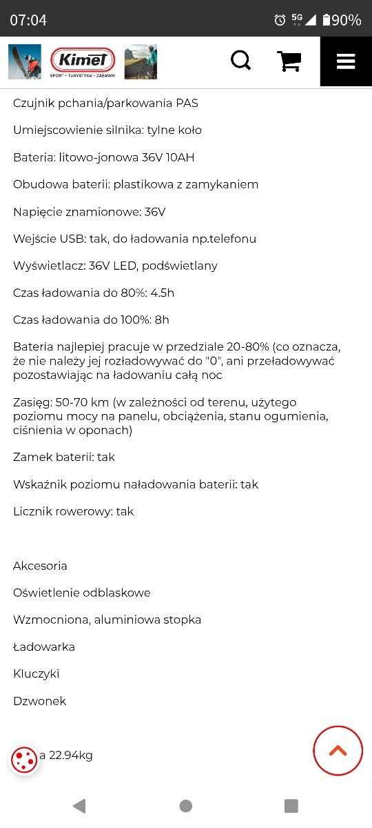 Rower elektryczny ebike sokół 29