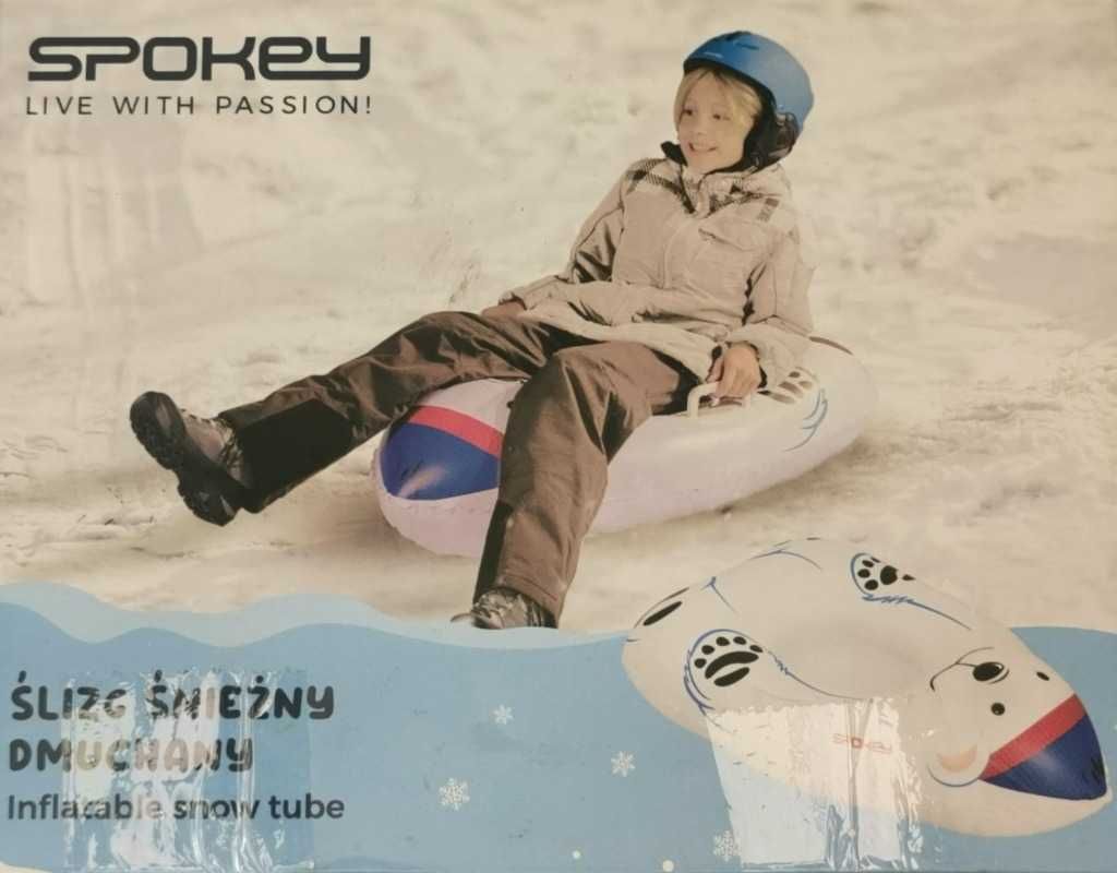 Ślizg śnieżny kółko sanki dmuchane do zjeżdżania SPOKEY 102x71cm 90kg
