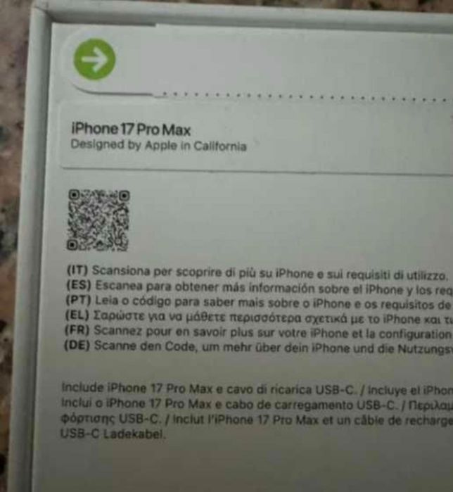 iPhone 17 Pro Max APPLE 6.9'' - 256 GB na Caixa SELADO
