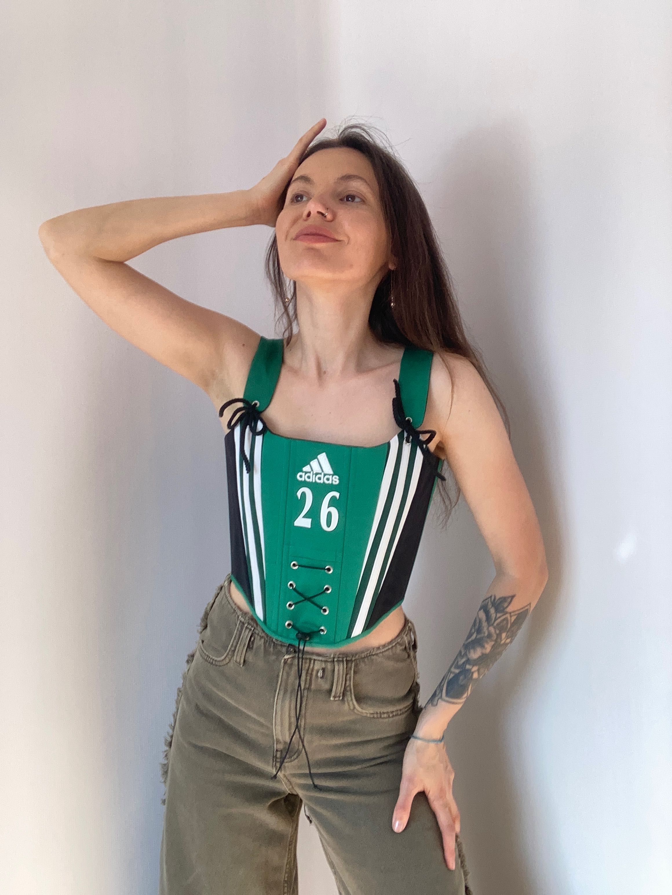 upcycled corset from polo Adidas