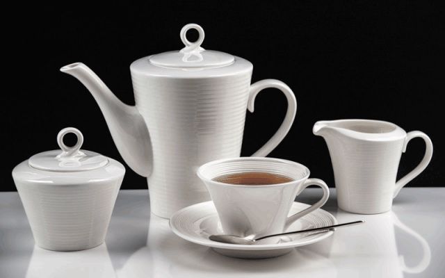 Serwis kawowy Philipiak Moderno porcelana 15 elementów