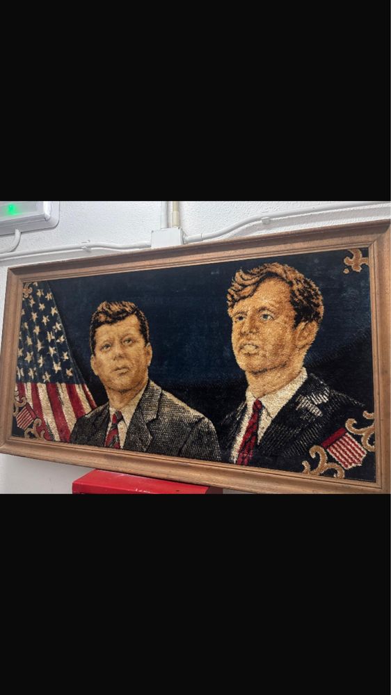 Quadro em tapeçaria John F. Kennedy e Robert Kennedy