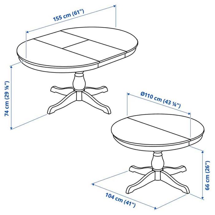 Mesa Redonda Extensivel Ingatorp Ikea